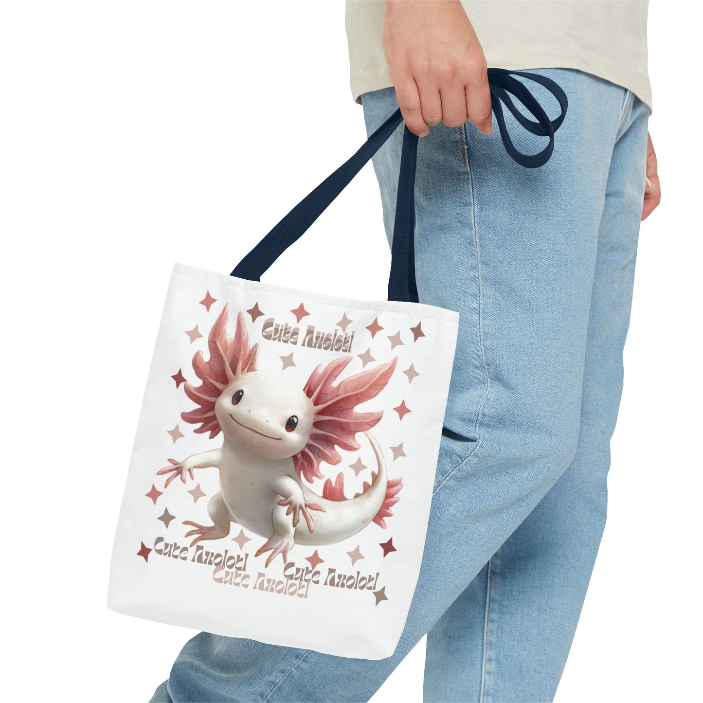 Cute Axolotl Tote Bag - Quirky Grocery Bag, Beach Bag, Gift for Animal Lovers, Cool Eco-Friendly Shopping Bag