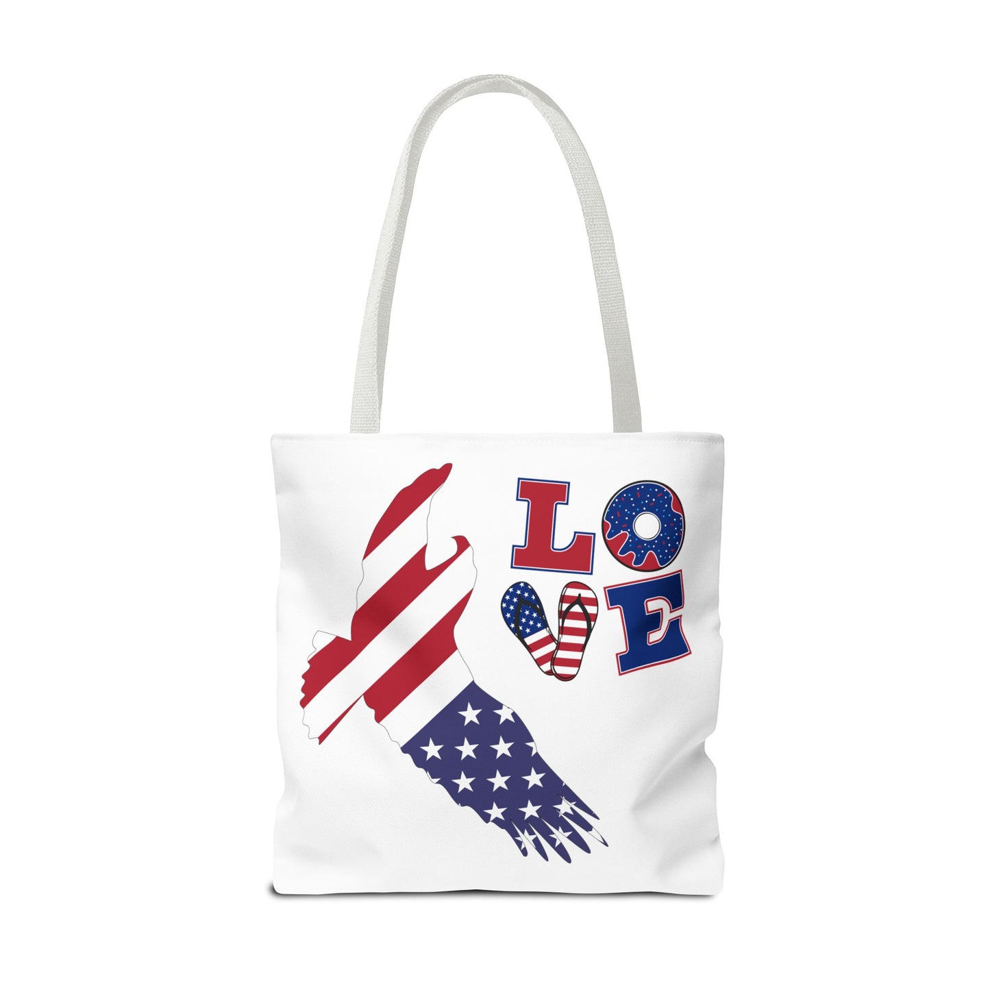 Patriotic Eagle Tote Bag - USA Flag Design, Reusable Shopping Bag, Beach Bag, Gift for Independence Day, Eco-Friendly Carryall