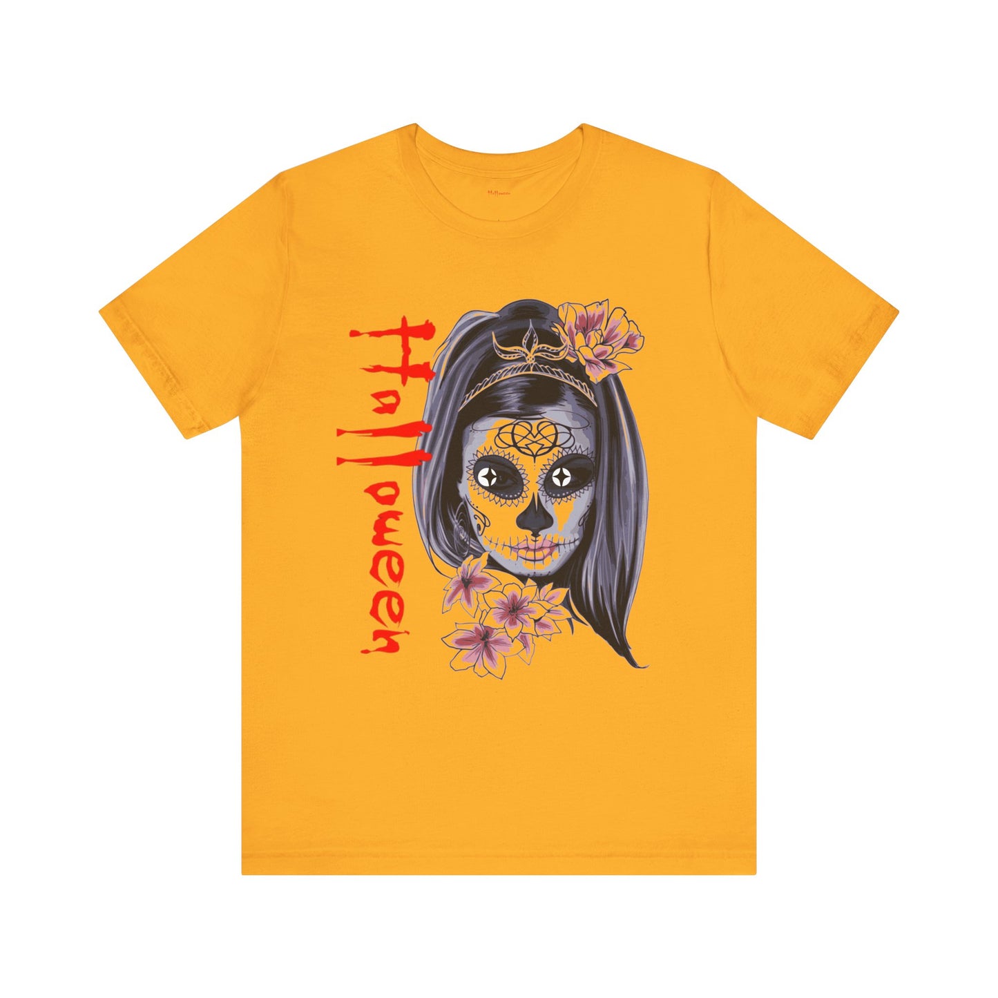 Halloween T-Shirt – Día de los Muertos Skull Shirt | Spooky October 31 Holiday Tee USA, Halloween Sugar Skull Tee, Unisex , Spooky Graphic Tee, Festival Wear