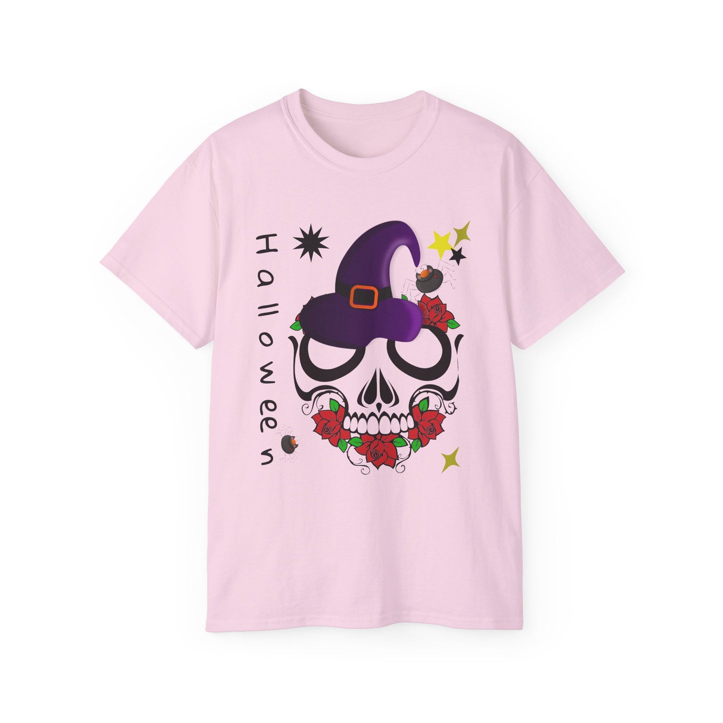 Skull & Rose Halloween T-Shirt – Spooky Friday October 31, 2025 Tee | USA Gothic Horror Style Rose Graphic Tee, Floral Skull T-Shirt, Gift for Halloween, Festival Apparel