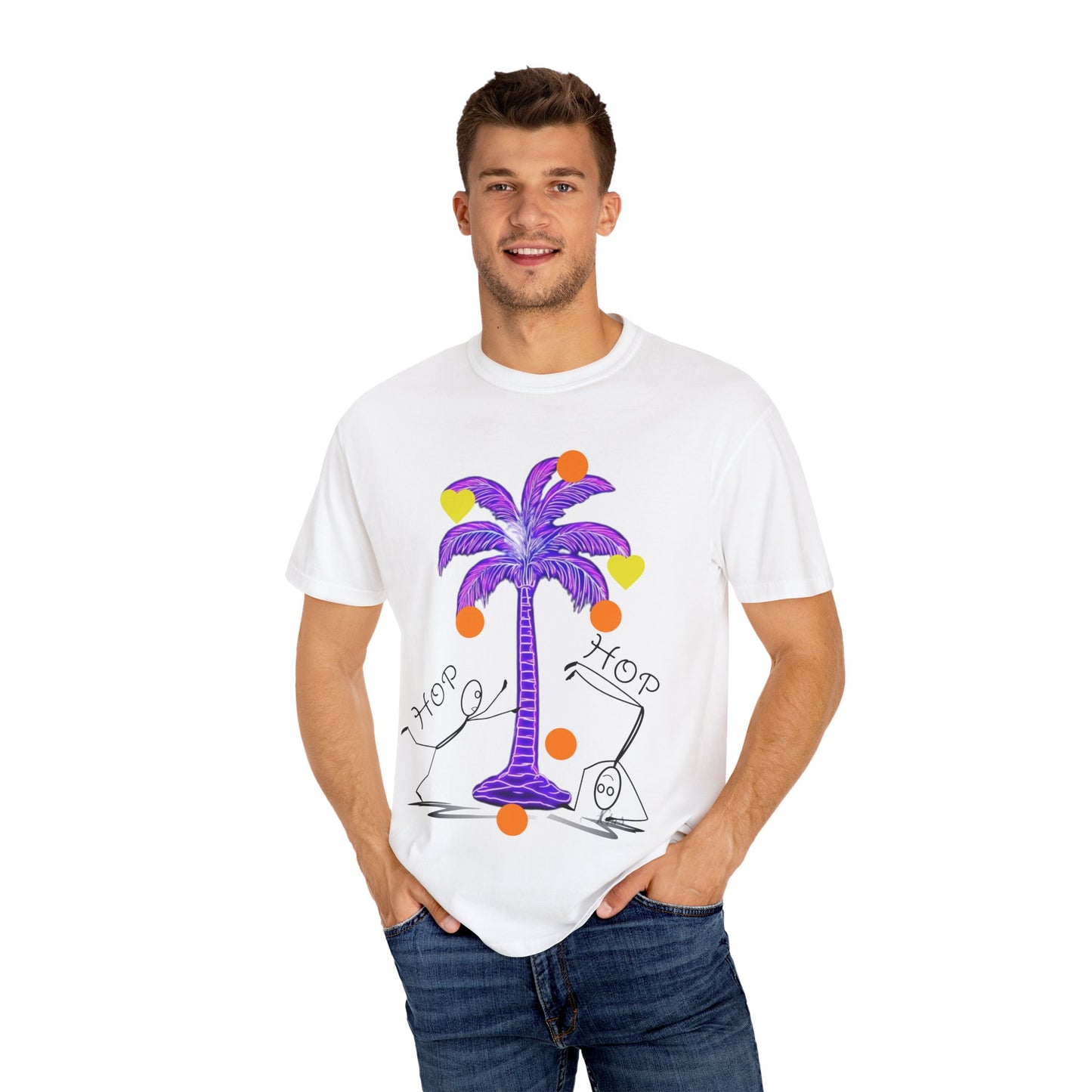 Vibrant Palm Tree Unisex T-Shirt, Casual Summer Wear, Gift for Beach Lovers, Fun Graphic Tee, Vacation Outfit, Artistic Summer Style