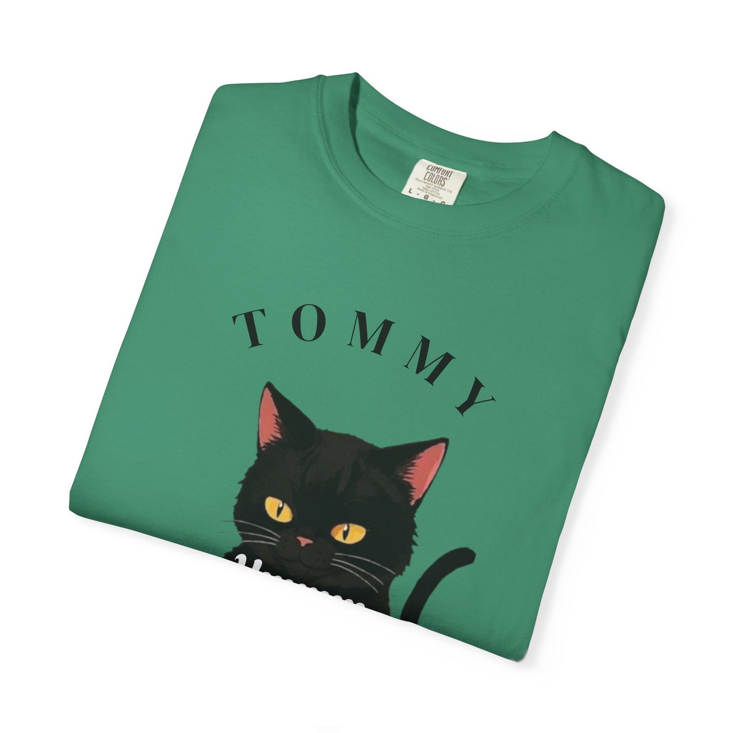 Funny Cat T-Shirt - Tommy the Cat Eats Spaghetti, Gift for Cat Lovers, Cute Pet Apparel, Relaxed Summer Tee, Cat-Themed Clothing