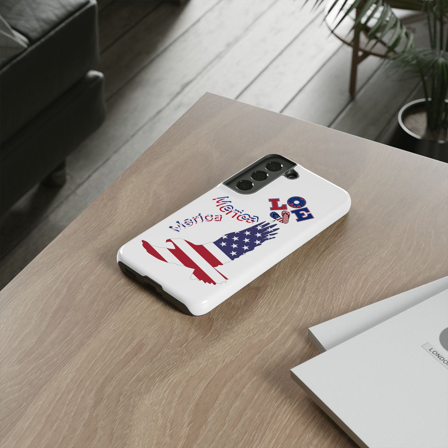 Patriotic Phone Case, Love America Design, American Flag Accessory, Perfect Gift for Veterans, Independence Day, Memorial Day