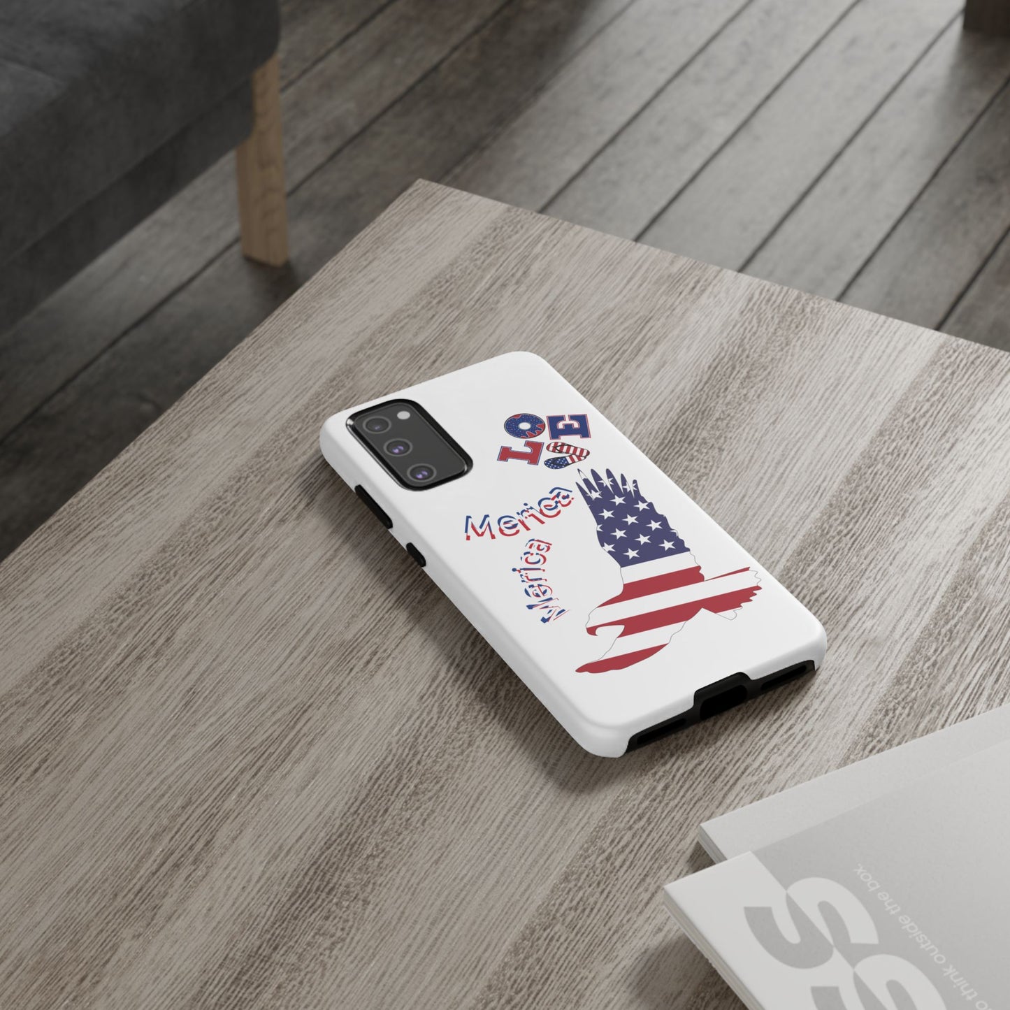 Patriotic Phone Case, Love America Design, American Flag Accessory, Perfect Gift for Veterans, Independence Day, Memorial Day