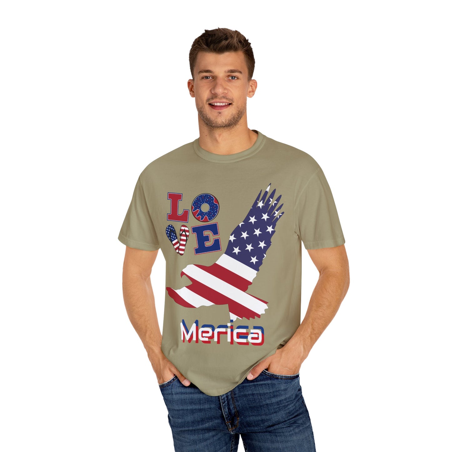Patriotic Graphic T-Shirt, Love Merica Tee, July 4th Apparel, Unisex Independence Day Shirt, USA Pride Gift, Casual Summer Top