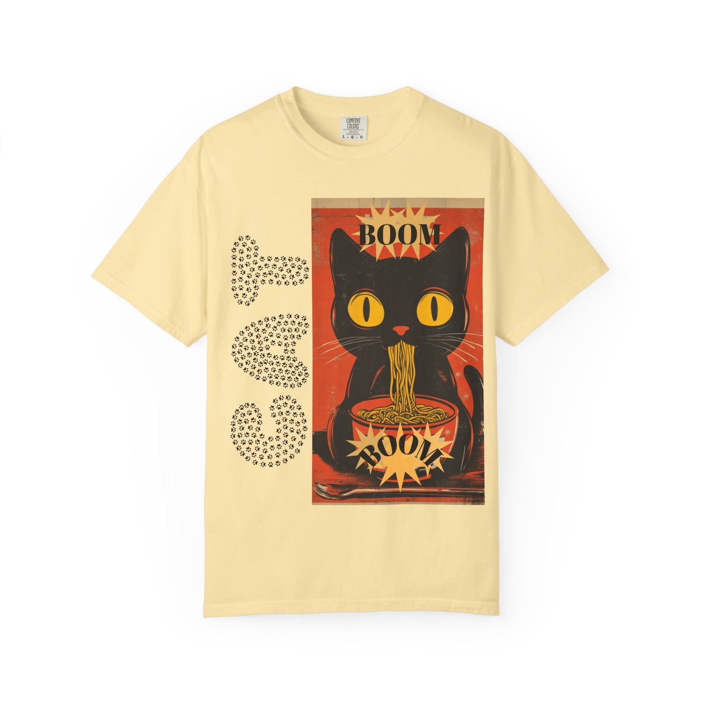 Noodle Cat Graphic Tee, Cute Cat T-Shirt, Animal Lover Gift, Foodie Apparel, Funny Gift for Her, Relaxed Fit Unisex Shirt