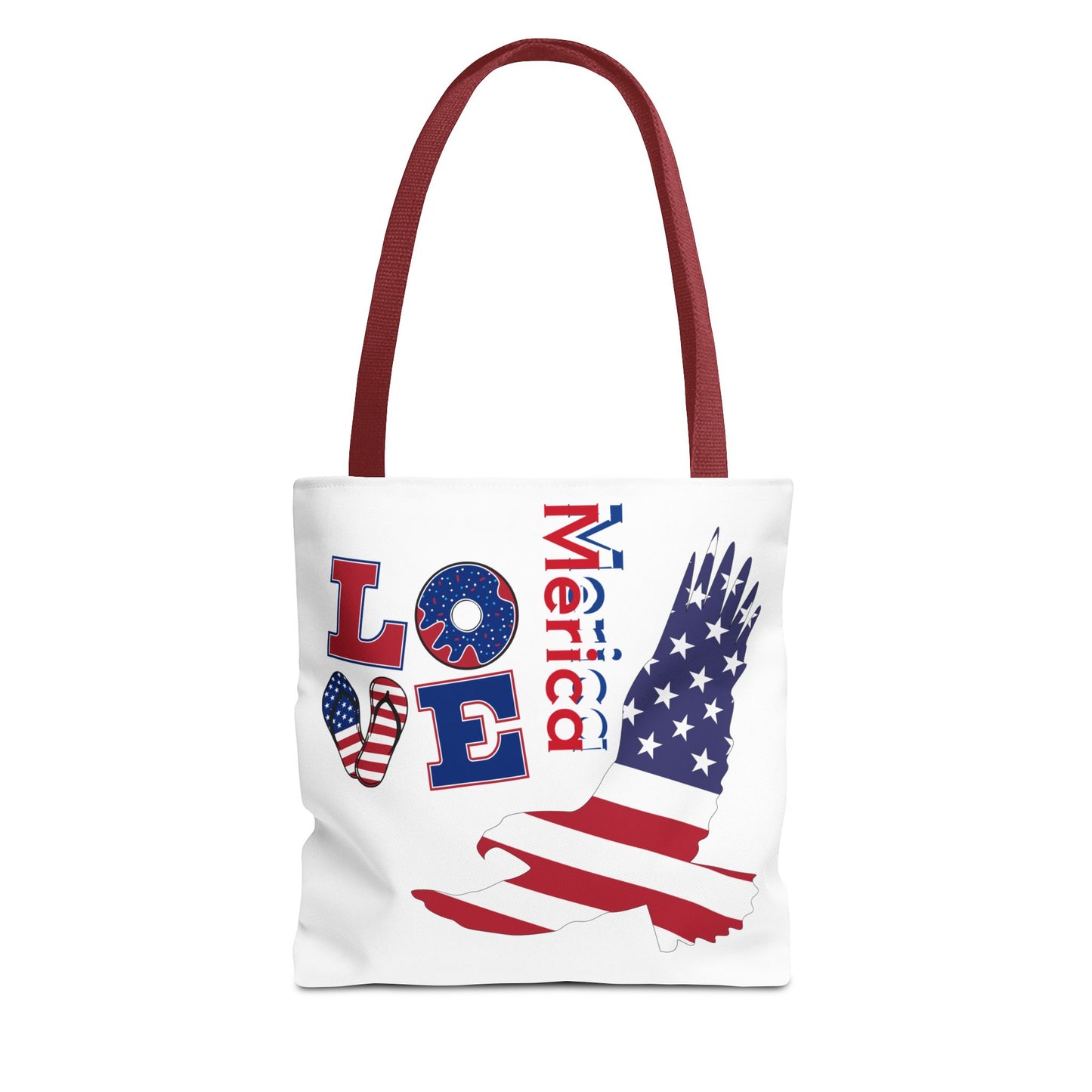 Patriotic Eagle Tote Bag - USA Flag Design, Reusable Shopping Bag, Beach Bag, Gift for Independence Day, Eco-Friendly Carryall