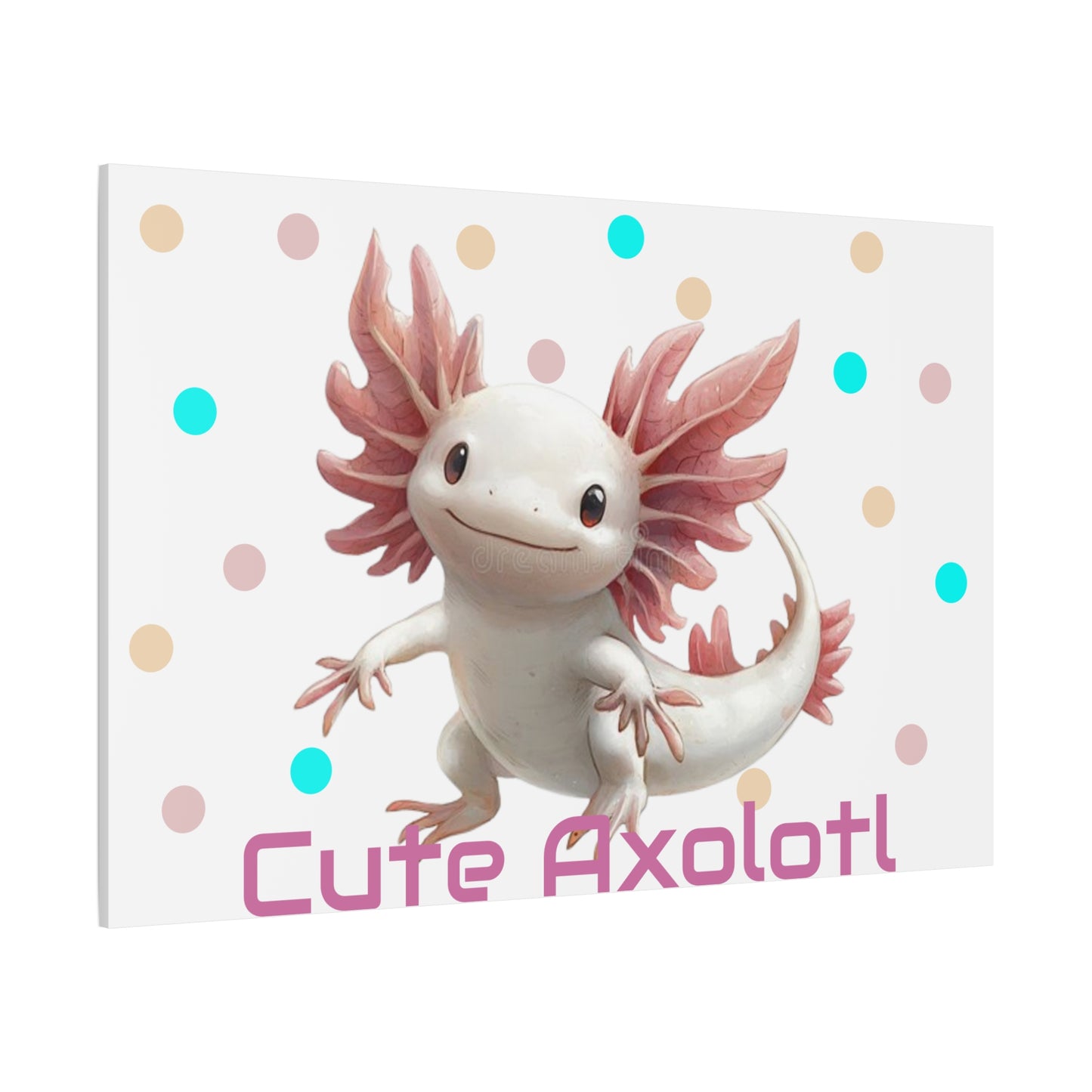 Whimsical Axolotl Canvas Art, Nursery Decor, Cute Wall Art, Kid's Room Decoration, Gift for Animal Lovers, Playful Home Accent